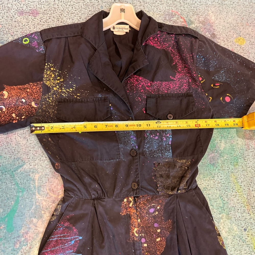80s Splatter Paint Fish Jumpsuit - Picture 9 of 14